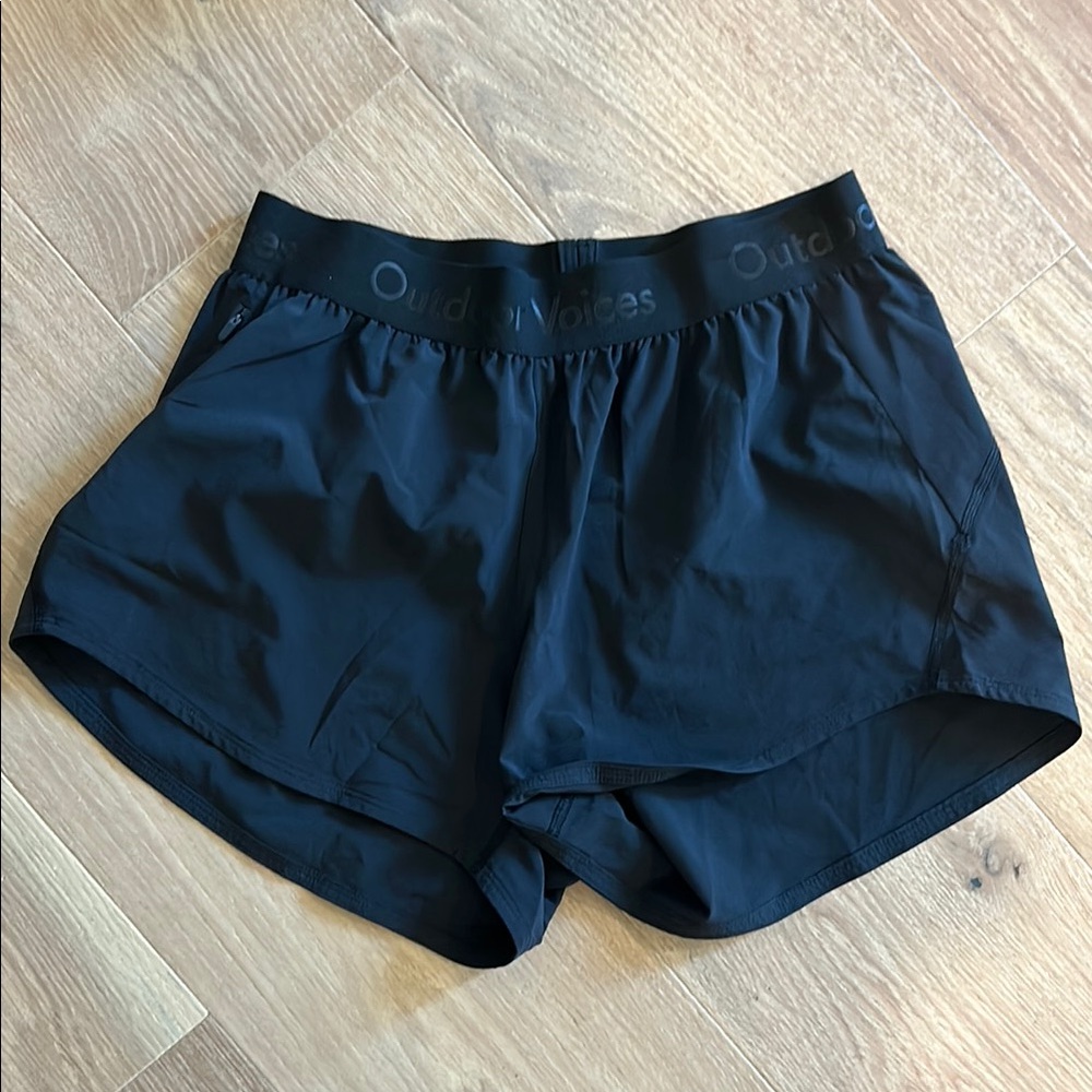 Outdoor Voices Black Athletic Shorts Elastic Waistband Lightweight Design